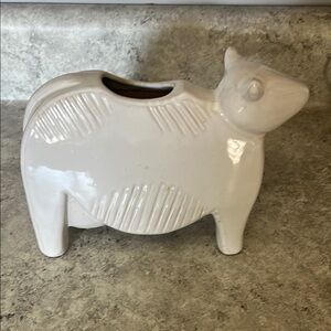 White Ceramic Cow Vase